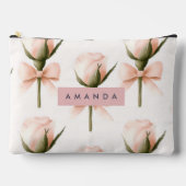 Pochette À Accessoires Personalized Coquette Pattern Blush Rose & Bow (Recto)