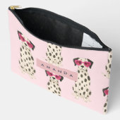 Pochette À Accessoires Personalized Dalmatian Dog with Pink Heart Glasses (Ouvrir)
