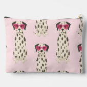 Pochette À Accessoires Personalized Dalmatian Dog with Pink Heart Glasses (Verso)