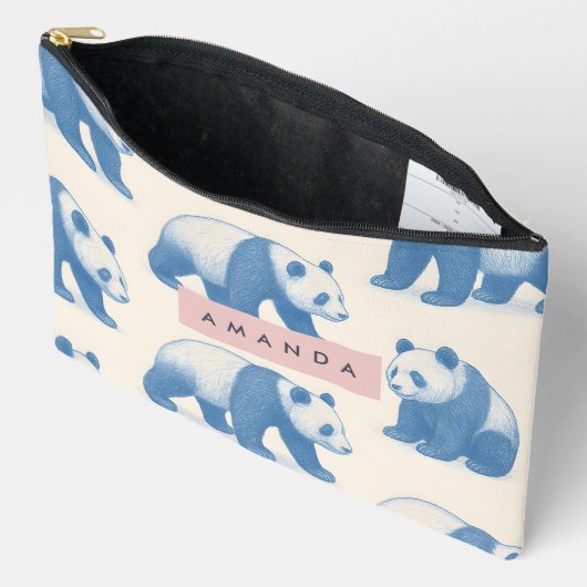 Pochette À Accessoires Personalized Fun and Cute Panda Pattern (Ouvrir)
