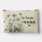 Pochette À Accessoires Personalized Gift For Nana Floral Wildflowers (Verso)