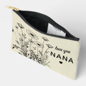 Pochette À Accessoires Personalized Gift For Nana Floral Wildflowers (Ouvrir)