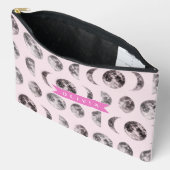 Pochette À Accessoires Personalized Pink Moon Phase Celestial Name Gift (Ouvrir)