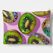 Pochette À Accessoires Personalized Vibrant Glitter Kiwi Pop Art Design (Verso)