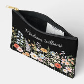 Pochette À Accessoires Personalized Watercolor Wild Flower Floral Elegant (Ouvrir)