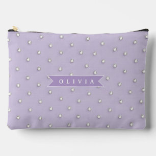 Pochette À Accessoires Personnalisé joli point lavande strass à pois
