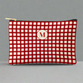 Pochette À Accessoires Personnalisé Nom initial En vichy Rouge Fille Femi