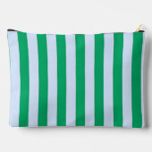 Pochette À Accessoires Personnalisé rayé vert et blanc classique (Verso)