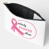 Pochette À Accessoires Personne ne combat seul le ruban rose (Ouvrir)