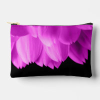 Pétales de fleurs roses chaudes sur noir