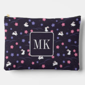 Pochette À Accessoires Petit lapin Lapin Motif Monogramme Initiales viole (Recto)