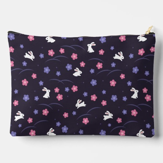 Pochette À Accessoires Petit lapin Lapin Motif Monogramme Initiales viole (Verso)