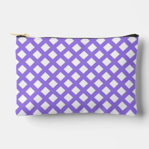 Pochette À Accessoires Petit motif diamant à carreaux blanc violet