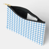 Pochette À Accessoires Petit motif diamant à carreaux bleu blanc (Ouvrir)