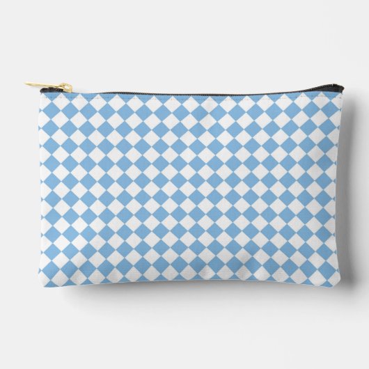 Pochette À Accessoires Petit motif diamant à carreaux bleu blanc (Recto)