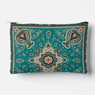 Pochette À Accessoires Petit pochon à fermeture éclair bandana sarcelle p