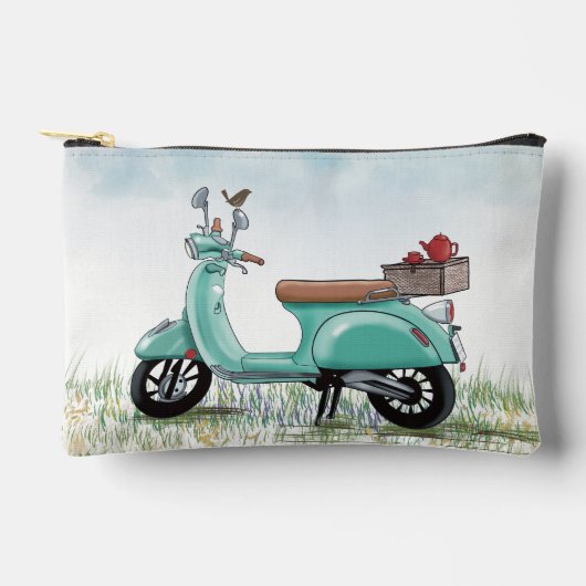 Pochette À Accessoires Petit scooter sarcelle (Recto)