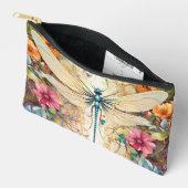 Pochette À Accessoires Petite libellule Et Fleur sauvage (Ouvrir)