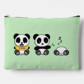 Pochette À Accessoires Petites pandas mignonnes sur vert (Recto)