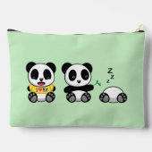 Pochette À Accessoires Petites pandas mignonnes sur vert (Verso)