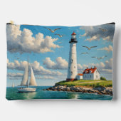 Pochette À Accessoires Phare Blanc Avec Voilier (Recto)