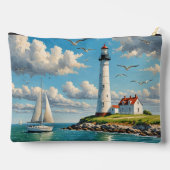 Pochette À Accessoires Phare Blanc Avec Voilier (Verso)