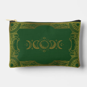 Pochette À Accessoires Phases de lune célestes ornées d'or vintage