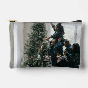 Pochette À Accessoires Photo de Noël personnalisé recto-verso de la famil