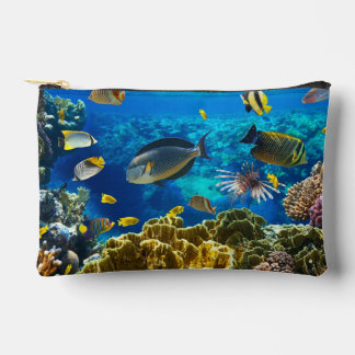 Pochette À Accessoires Photo d'un poisson tropical sur une barrière de co