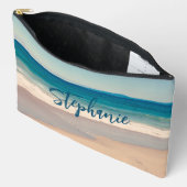 Pochette À Accessoires Photo Turquoise personnalisée (Ouvrir)