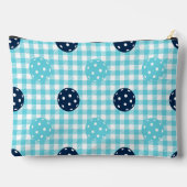 Pochette À Accessoires Pickleball Préparé Gingham Bleu Turquoise Monogram (Verso)