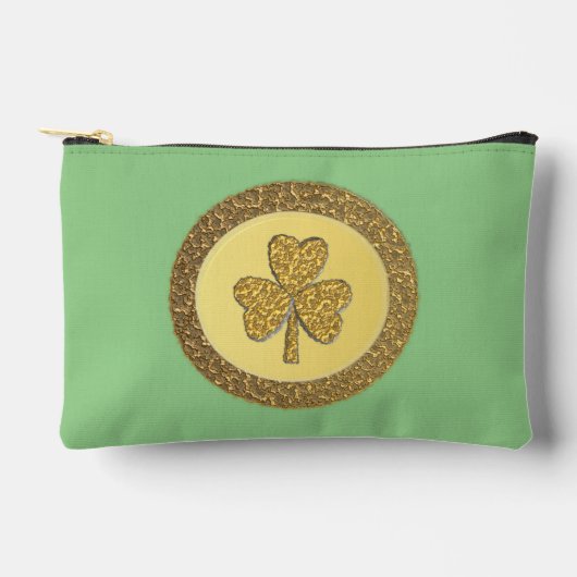 Pochette À Accessoires | Pièce d'or Lucky Shamrock irlandais (Recto)