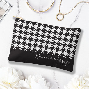 Pochette À Accessoires Pied de fond noir et blanc moderne personnalisé
