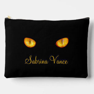 Pochette À Accessoires Piercing Stare Golden Eyes Chat noir avec nom