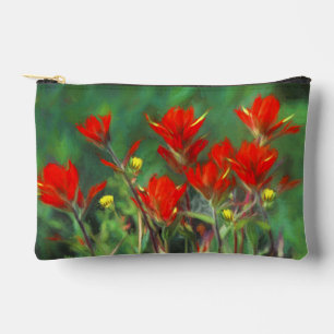 Pochette À Accessoires Pinceau Indien Peinture Art Original de Fleur Sauv