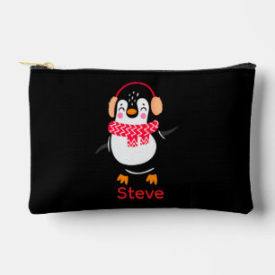 Pochette À Accessoires Pingouin de Noël Jolly en écharpe avec des bouffée