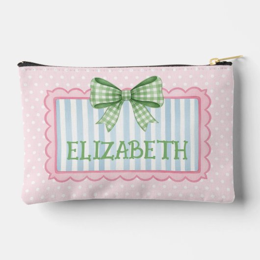 Pochette À Accessoires Pink and Blue Frame Green Gingham Bow (Verso)