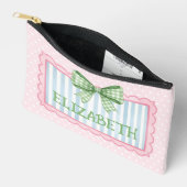 Pochette À Accessoires Pink and Blue Frame Green Gingham Bow (Ouvrir)