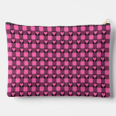 Pochette À Accessoires Pink Black Buffalo Heart Plaid (Verso)