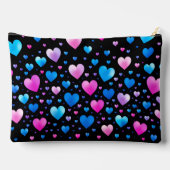 Pochette À Accessoires Pink & Blue Glowing Hearts (Verso)