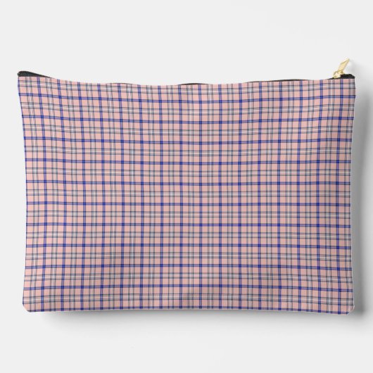 Pochette À Accessoires Pink Blue Plaid Classic Pattern Retro (Verso)