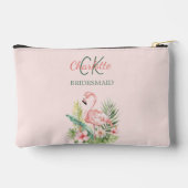 Pochette À Accessoires Pink flamingo monogramme tropical (Verso)
