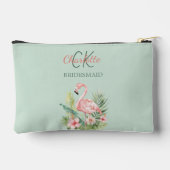 Pochette À Accessoires Pink flamingo tropical sauge vert brique (Verso)