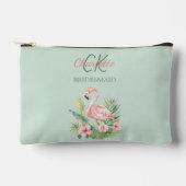 Pochette À Accessoires Pink flamingo tropical sauge vert brique (Recto)
