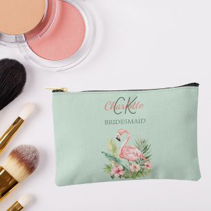 Pochette À Accessoires Pink flamingo tropical sauge vert brique