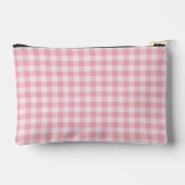Pochette À Accessoires Pink Gingham Pattern Girly Checkered Plaid Name (Verso)