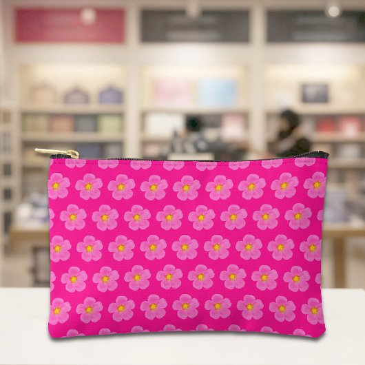 Pochette À Accessoires Pink Moss Rose Seamless Pattern Pouch