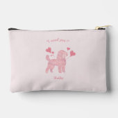 Pochette À Accessoires Pink Poodle Pouch | Custom Dog Mom Accessory Bag (Verso)