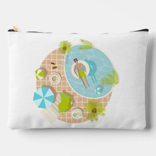 Pochette À Accessoires Piscine mec sur la plage tropicale estivale vacanc