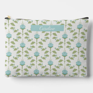 Pochette À Accessoires Pivoines Bleues et Vertes Grandmillenial